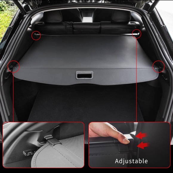 Kingna Fit Tesla Model Y 2020-2022 Cargo Cover Rear Trunk Retractable Shield - Picture 3 of 4